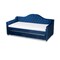 Baxton Studio Perry Blue Velvet Upholstered and Tufted Twin Size Daybed with Trundle 156-9450 - alternate 1